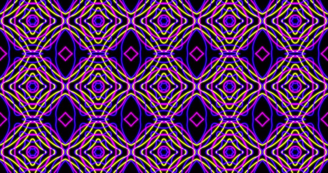 Kaleidoscope Neon Pattern with Hypnotic Motion