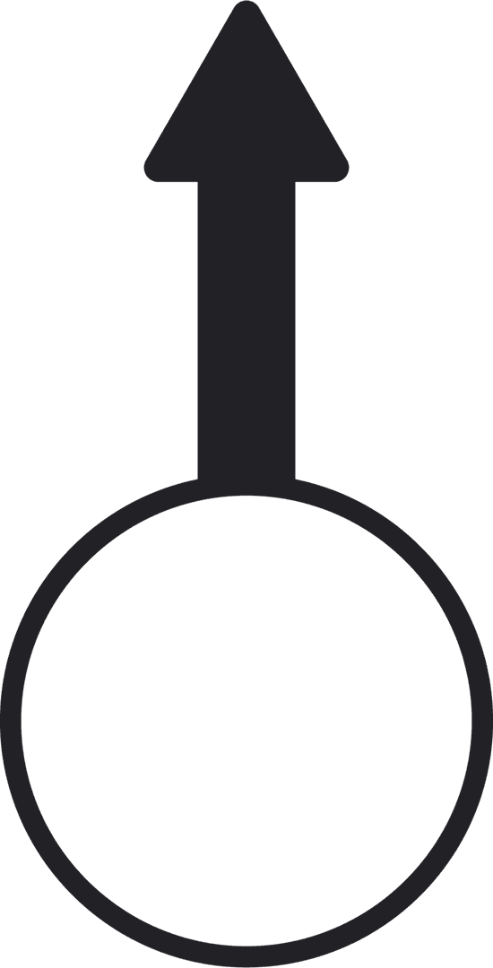 Black Arrow Circle Symbol on Transparent Background