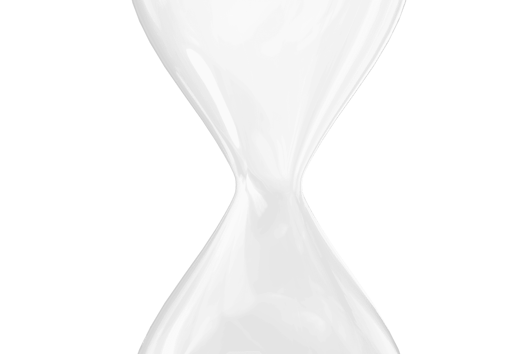 Minimalist Transparent Hourglass Sculpture Aesthetic