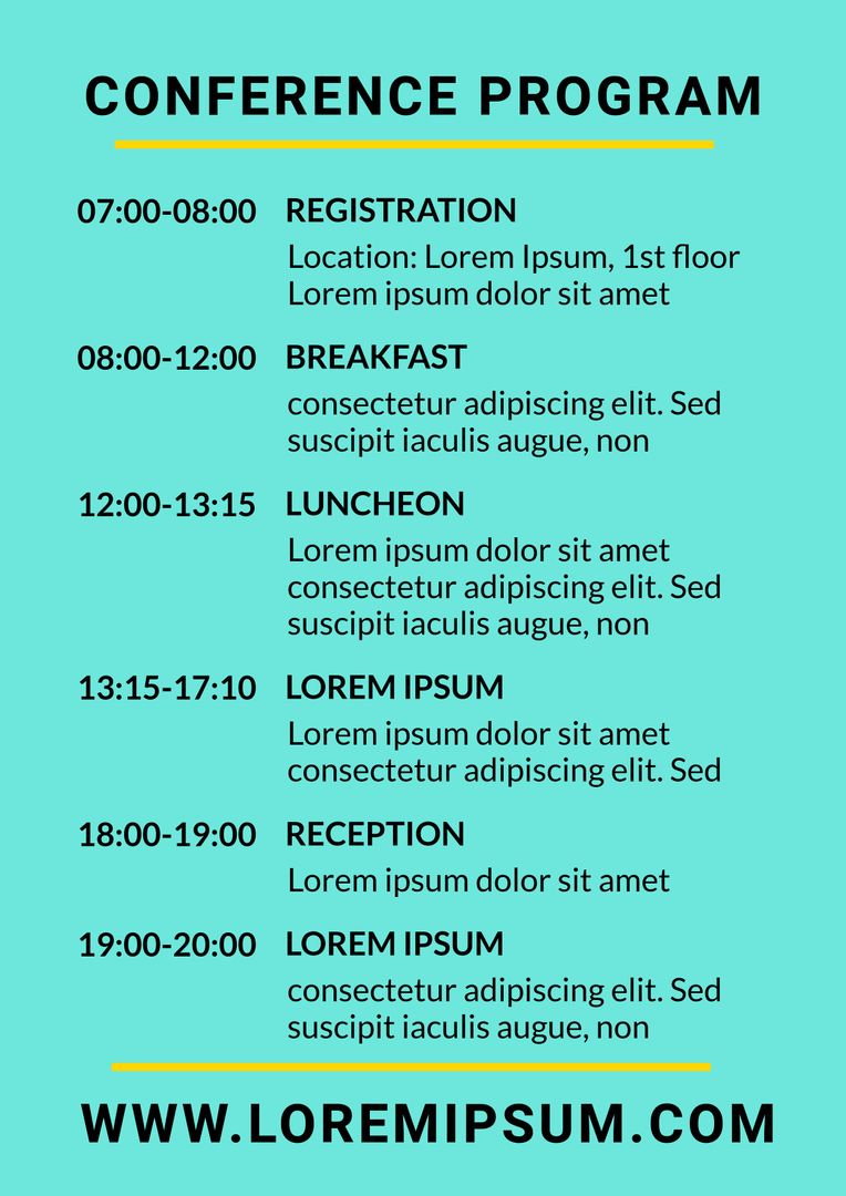 Professional Conference Program Schedule Template - Download Free Stock Templates Pikwizard.com