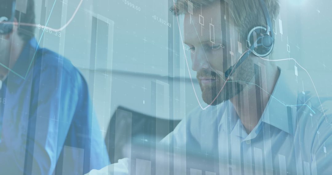 Business Professional Analyzing Data with Advanced Technology at Office