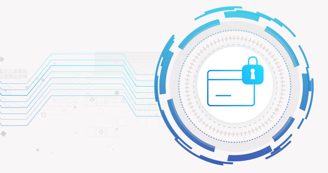 Digital Security Encryption Symbols on Interface Background