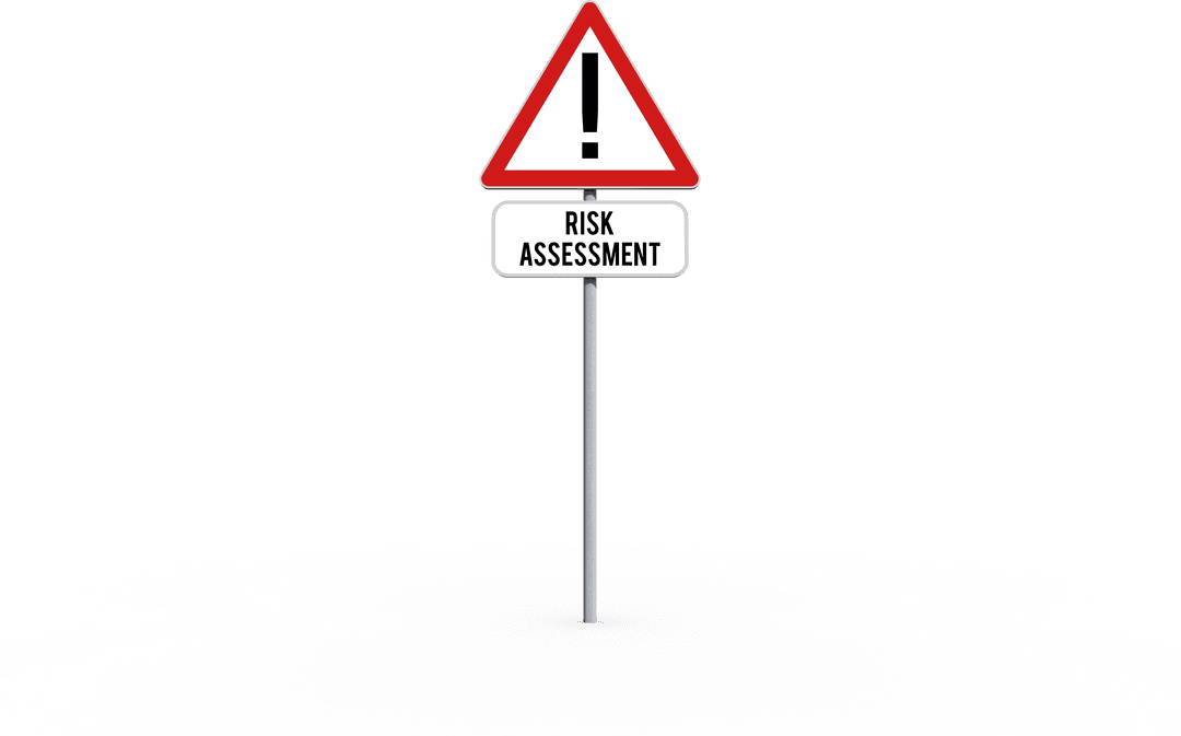Risk Assessment Sign on Transparent Background for Safety Communication