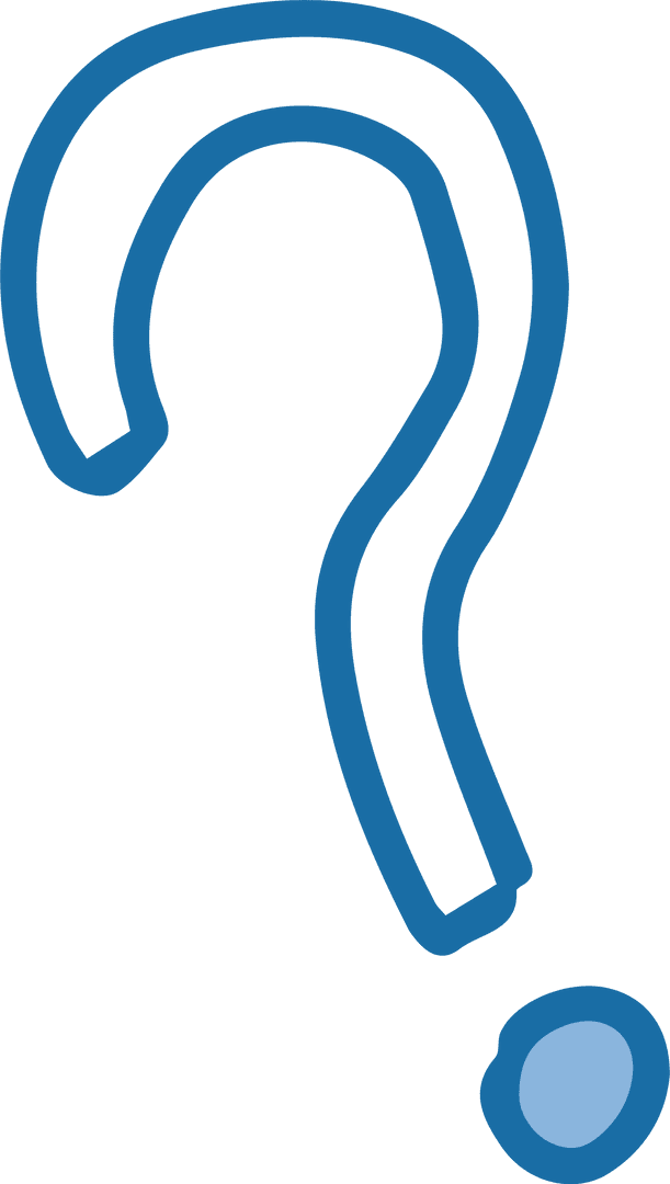 Flat Dual-Tone Blue Question Mark Icon on Transparent Setting