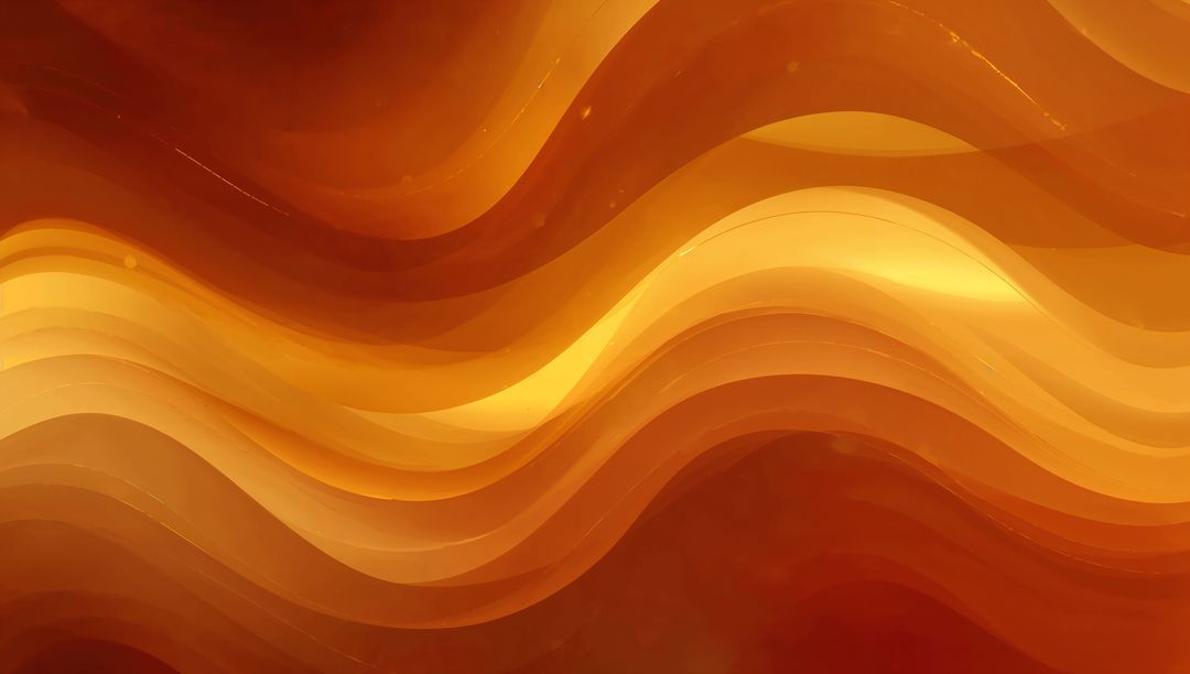 Golden Abstract Waves Creating Warm Flowing Light Ribbons with Smooth Gradient Depth