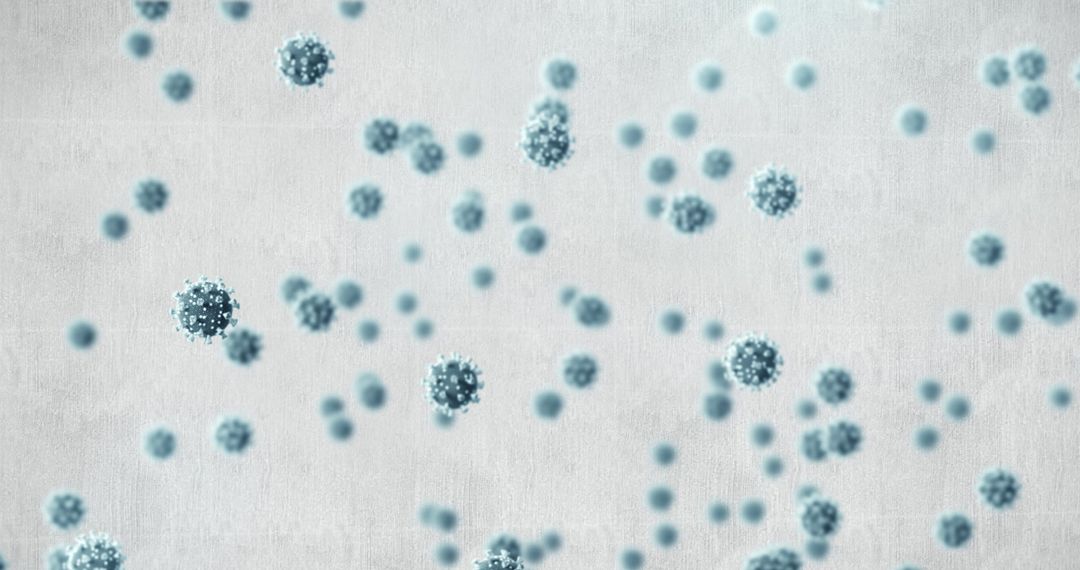 Floating Covid-19 Cells with Mathematical Equations Background