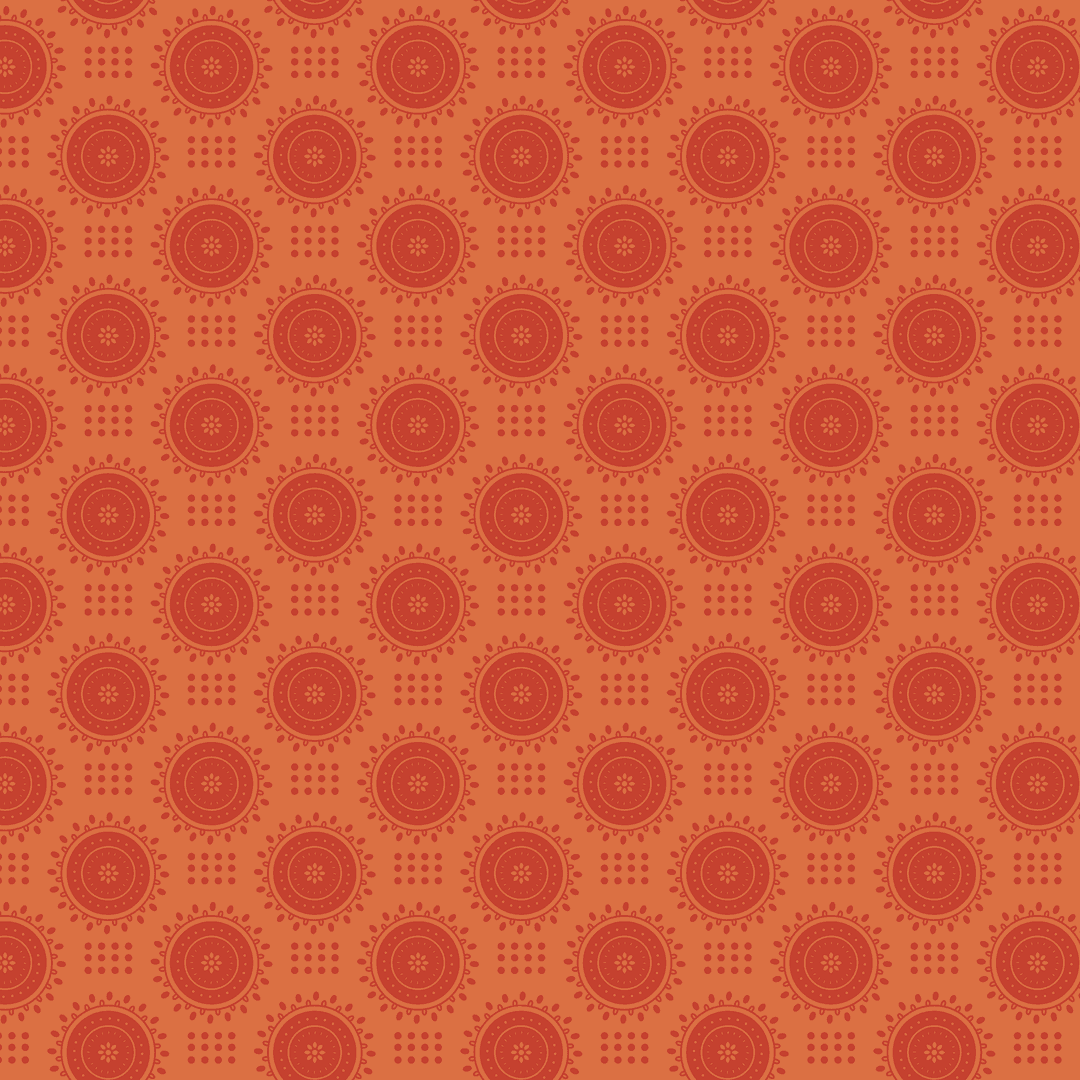 Decorative Red Shapes Pattern on Transparent Background