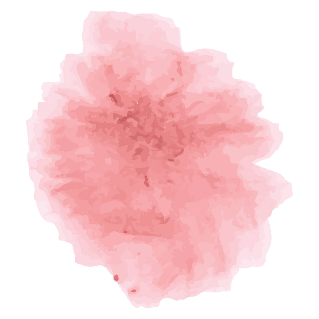 Abstract pink watercolor shape on transparent background
