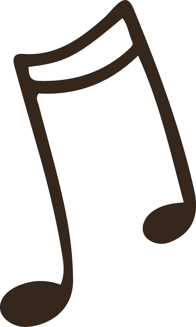 Stylized Brown Beamed Eighth Notes on Transparent Background