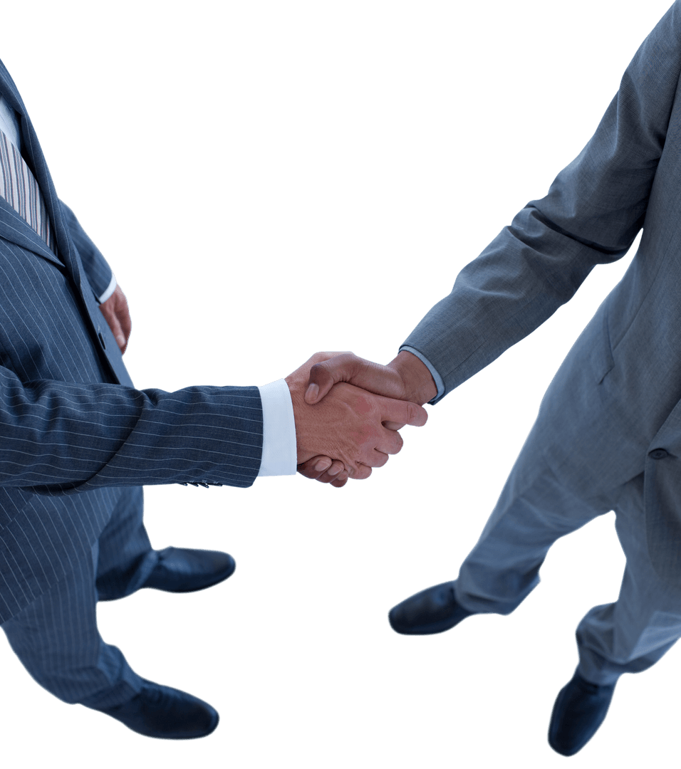 Transparent Business Handshake between Diverse Suit-Clad Professionals