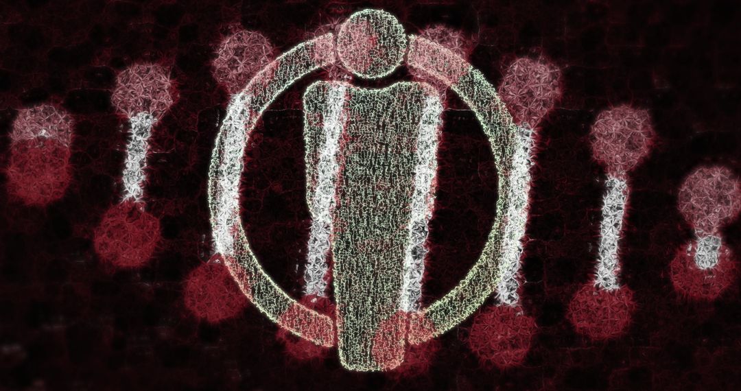 Abstract Circular Avatar Design with Textured Red Background