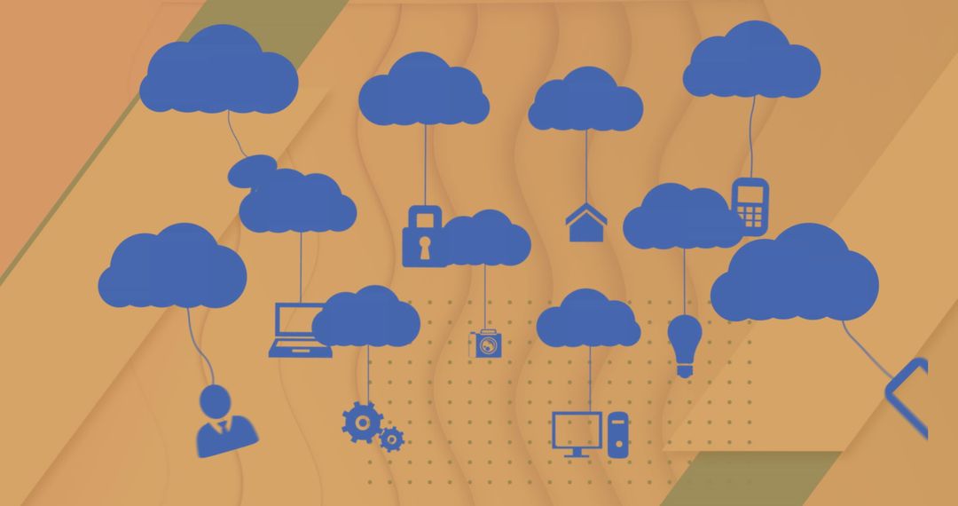 Cloud Computing Concepts with Connected Technology Icons