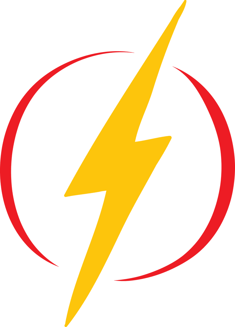 Yellow Lightning Bolt Symbol on Transparent Background Illustration