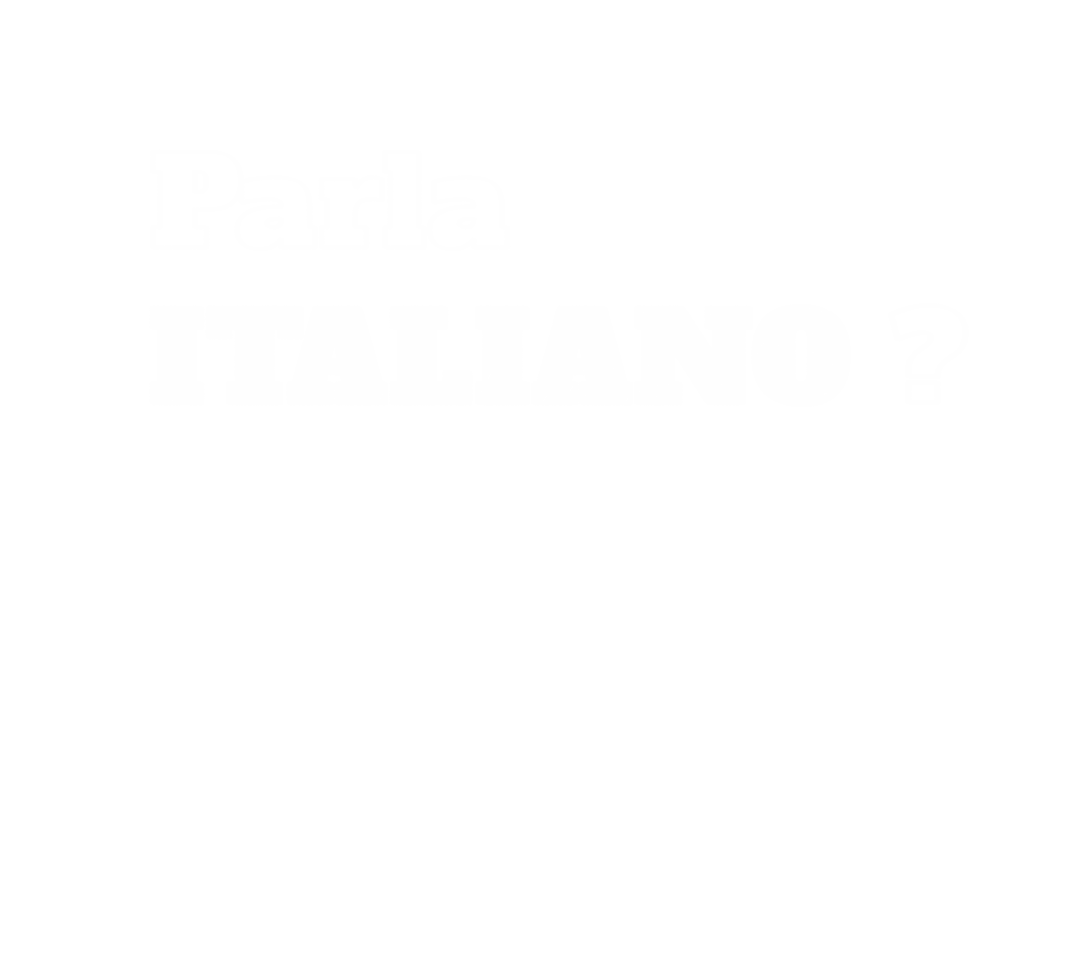 Parla Italiano Text Graphic on Transparent Background