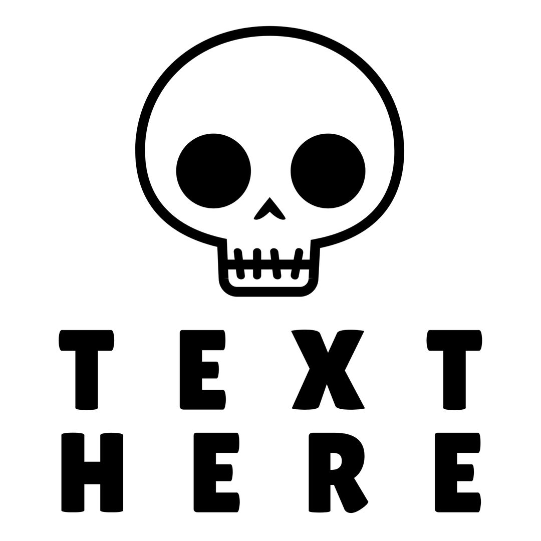 Bold Skull Illustration with Customizable Text