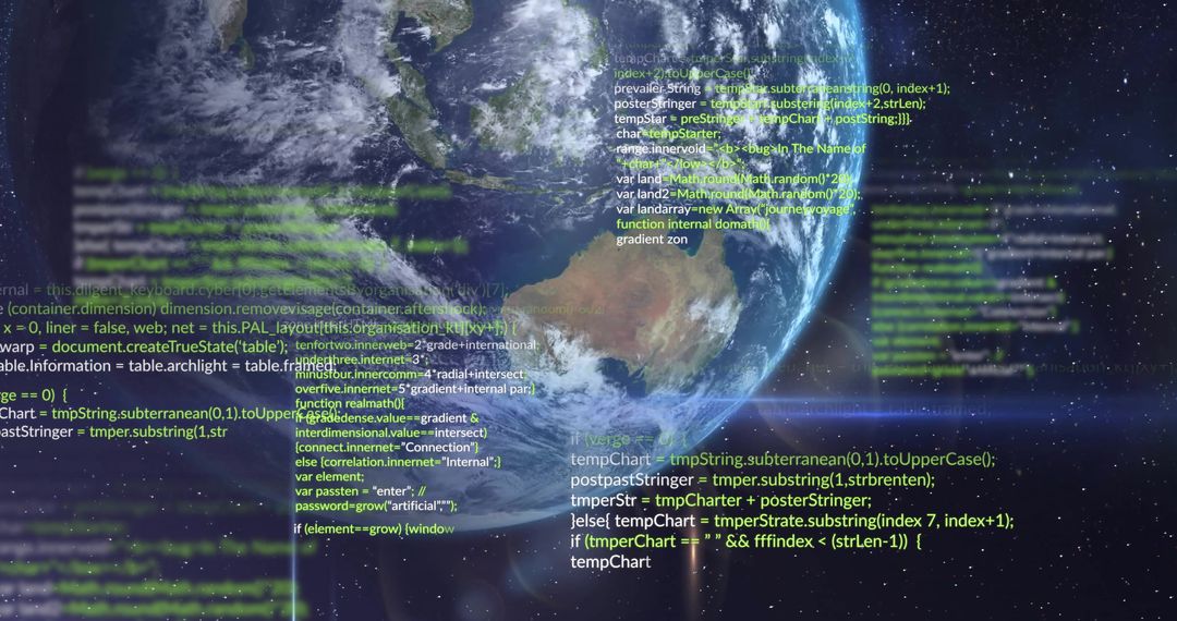 Global Data Streaming Across Digital World Map in Space