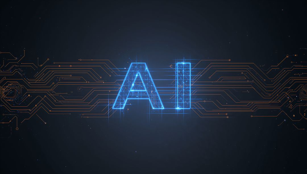 Futuristic AI glowing frame on dark digital cyber background