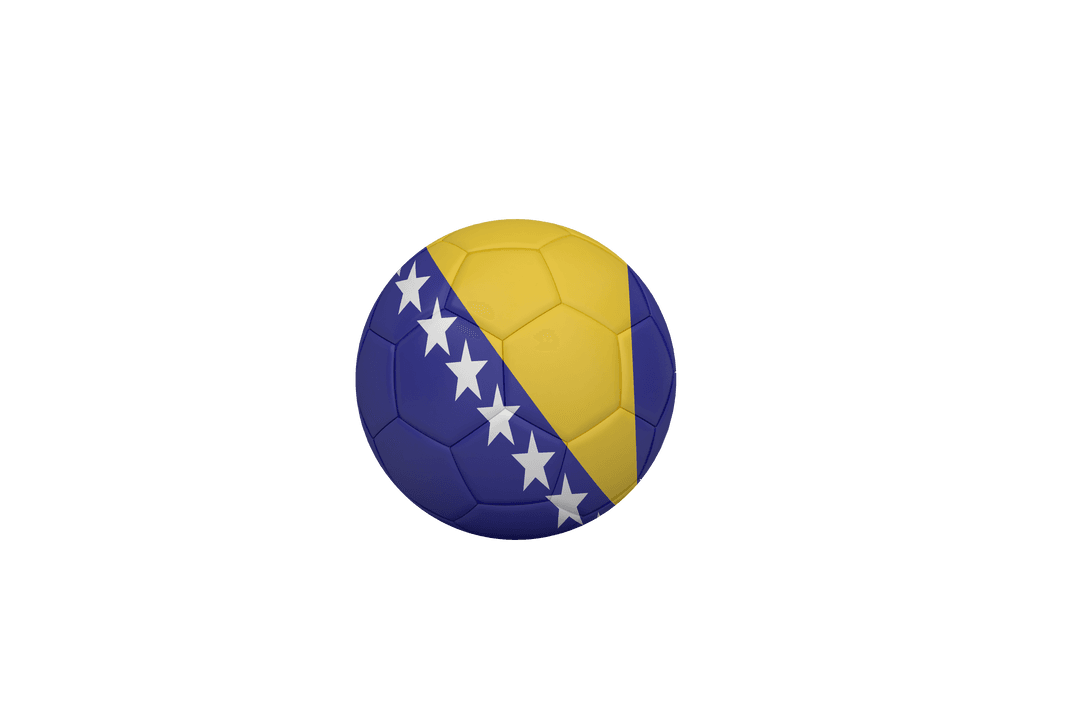 Transparent Soccer Ball with Bosnia and Herzegovina Flag Pattern Illustration