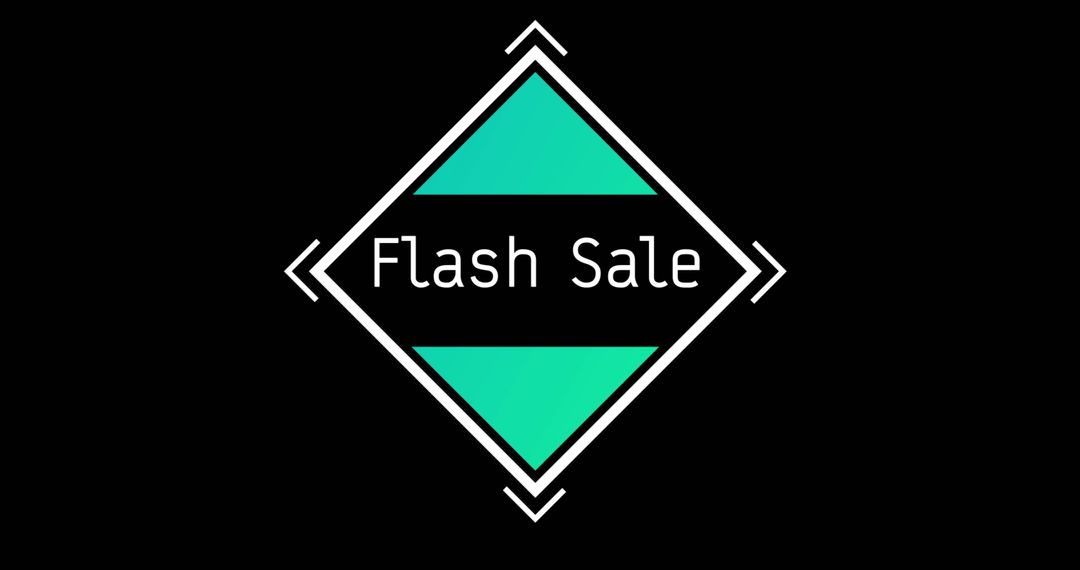 Flash Sale Banner with Green Geometric Design