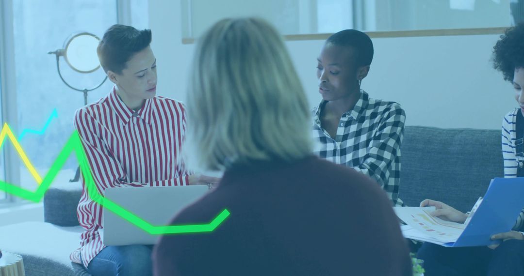 Diverse Team Collaborates in Trendy Office for Creative Solutions