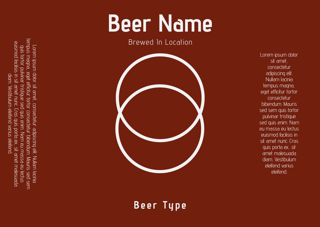 Craft Beer Label Featuring Modern Overlapping Circle Design - Download Free Stock Images Pikwizard.com