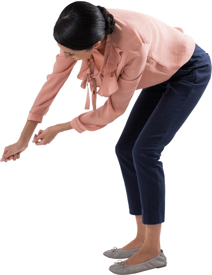 Female Executive Reaching Forward on Transparent Background