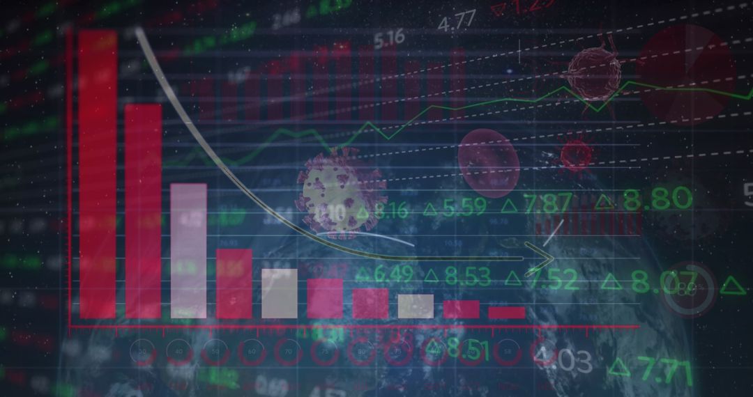 Futuristic Interface Displaying Global Economic Data