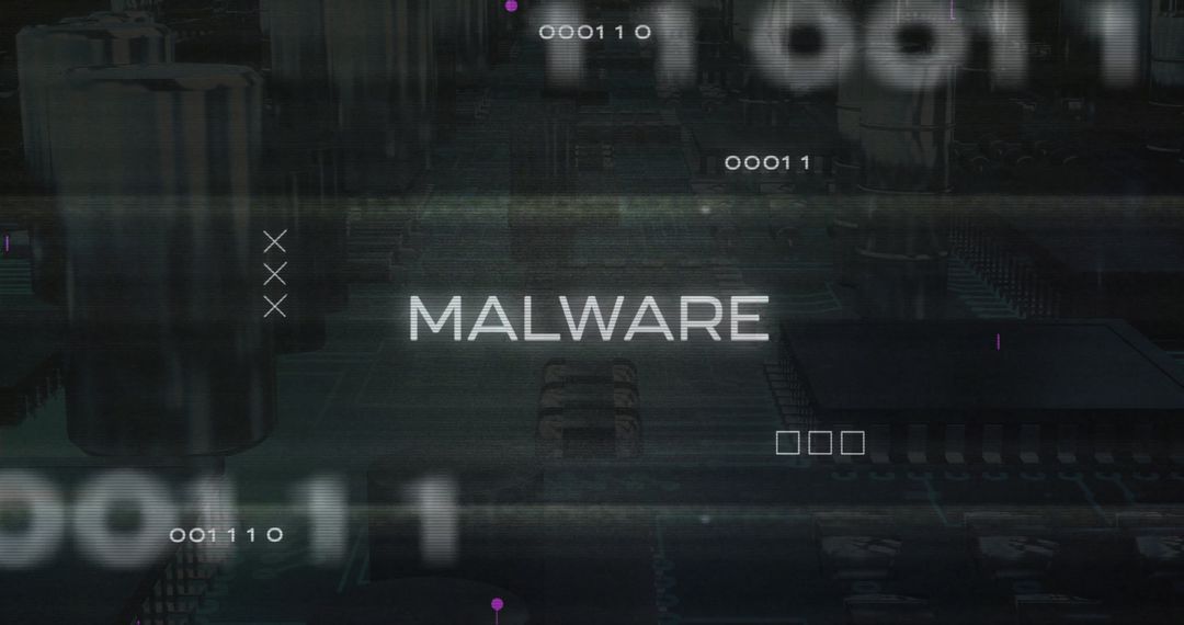 Malware Warning on Digital Screen with Binary and Code - Free Images, Stock Photos and Pictures on Pikwizard.com