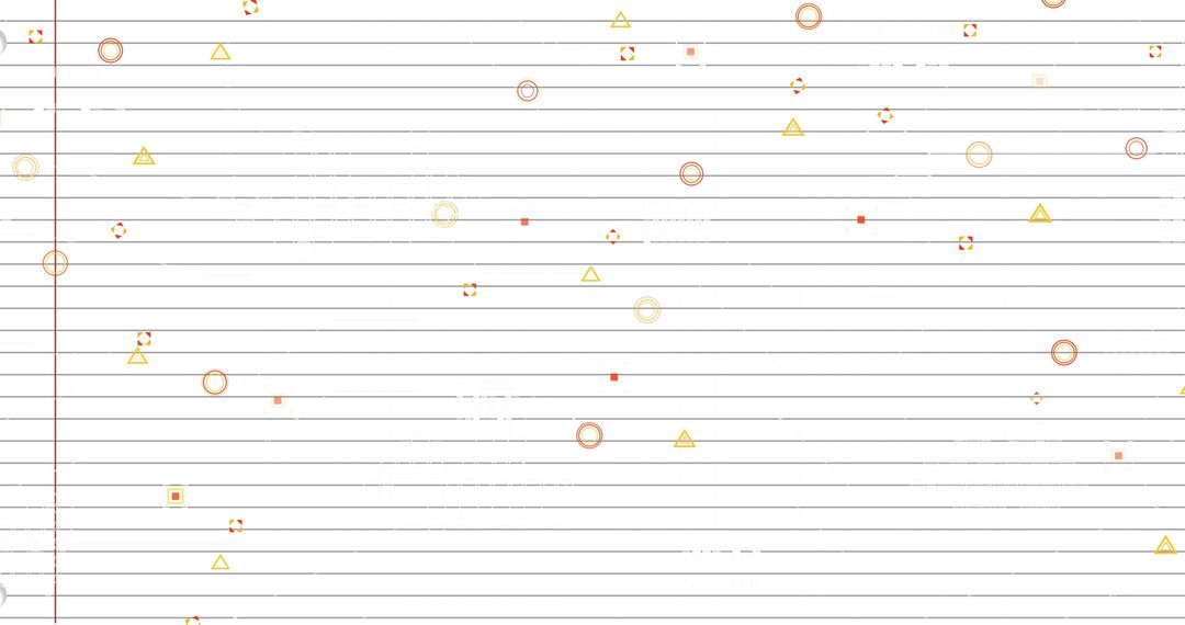 Abstract Geometric Shapes on Lined Paper Design