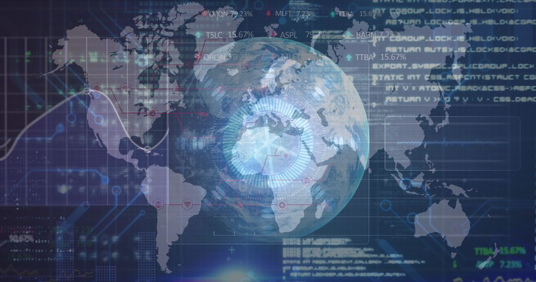 Global Data Processing Over World Map Visualization Concept - Free Images, Stock Photos and Pictures on Pikwizard.com