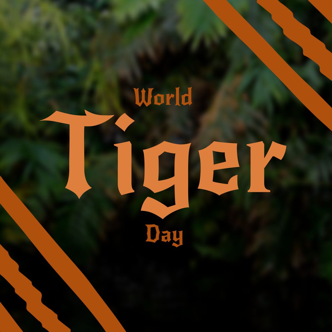 World Tiger Day Celebration Design with Forest Background