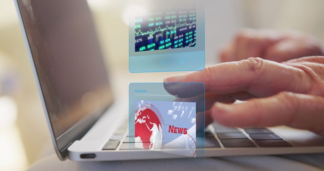 Digital Interface Displaying Stock Market Trends and News