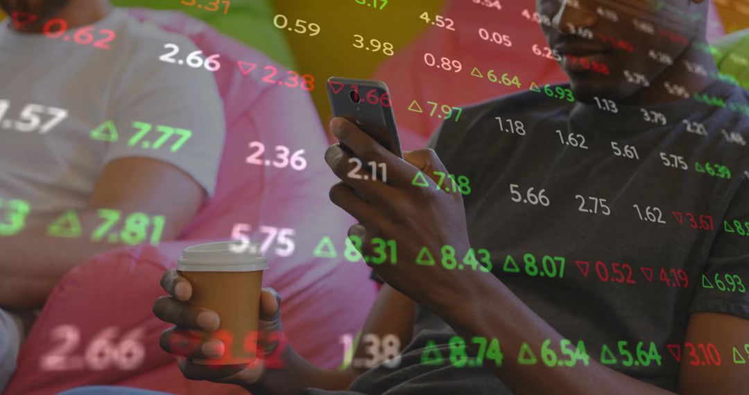 Friends Checking Stock Market Data on Phone at Home