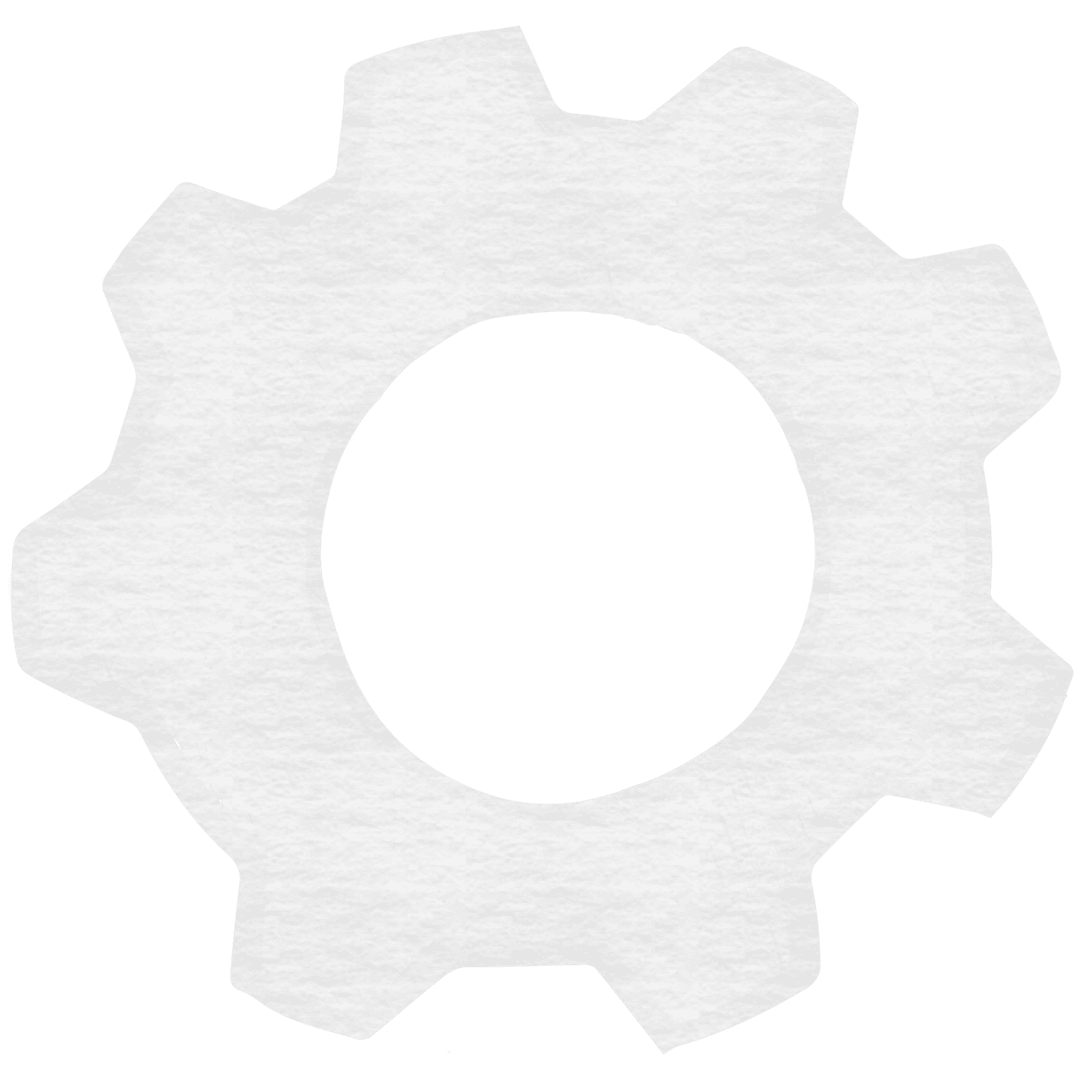 Transparent White Gear On Plain Background
