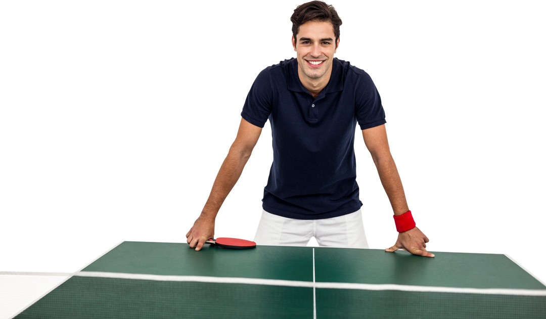 Confident Male Athlete Ready for Table Tennis Game, Transparent Background - Download Free Stock Images Pikwizard.com