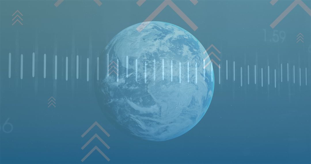 Digital Globe with Financial Data Visual Elements