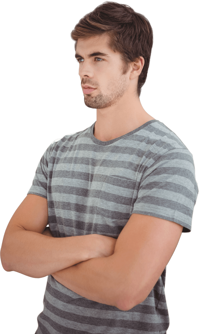 Confident Man Standing Arms Crossed Transparent Background