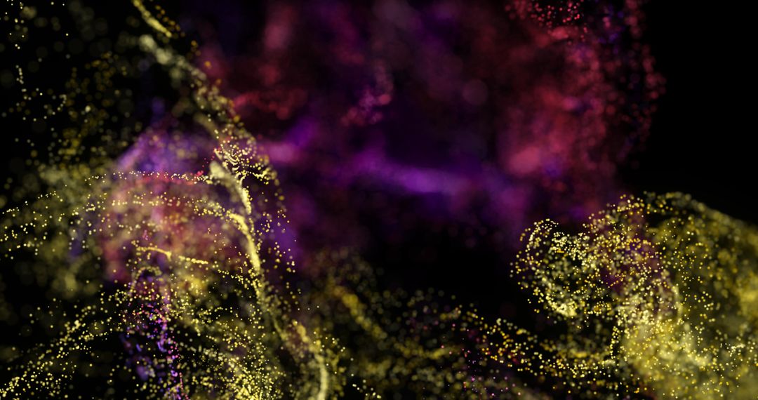 Dynamic Colorful Particle Clouds on Black Background