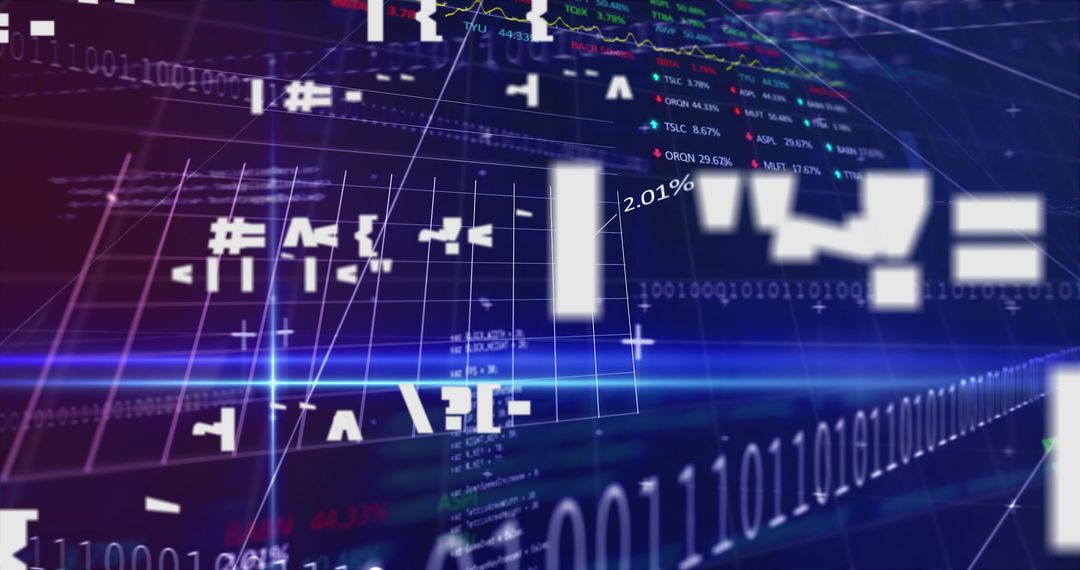 Digital Financial Data on Futuristic Screen