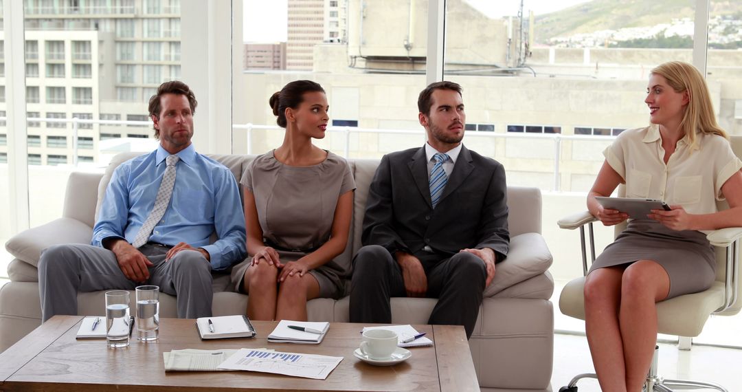 Diverse Business Team Engaging in Productive Discussion