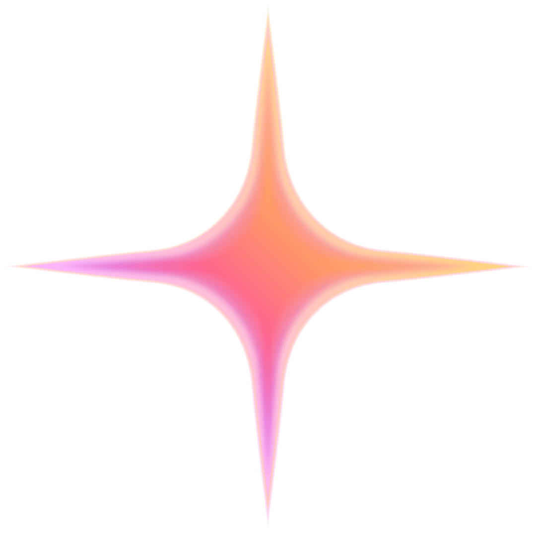 Ethereal Glowing Star with Gradient and Transparent Background