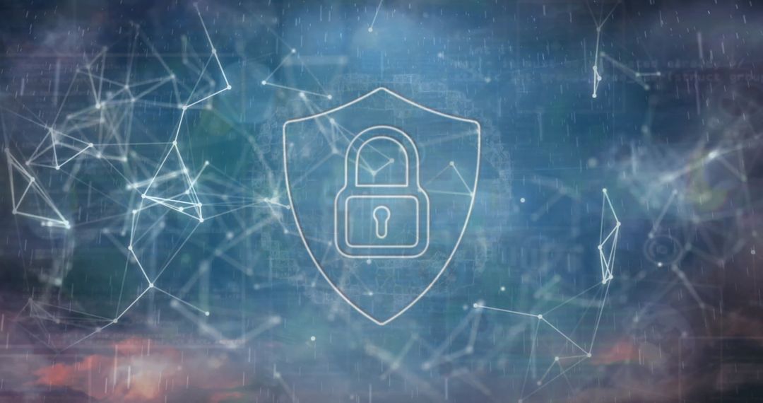 Digital Padlock on Shield Representing Cybersecurity