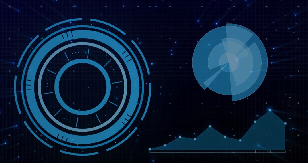 Futuristic Data Interface with Circular Scanner Visualization