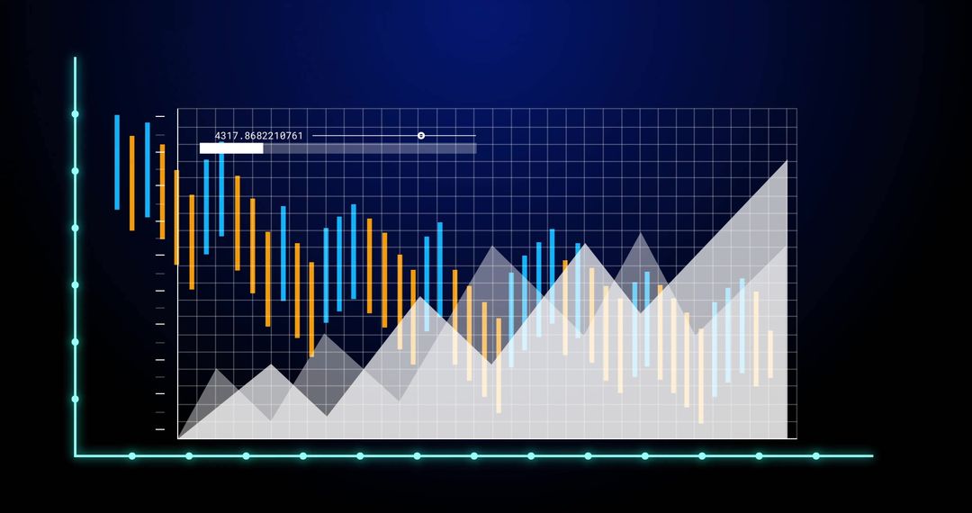 Dynamic Data Visualization Chart with Neon Grid and Peaks