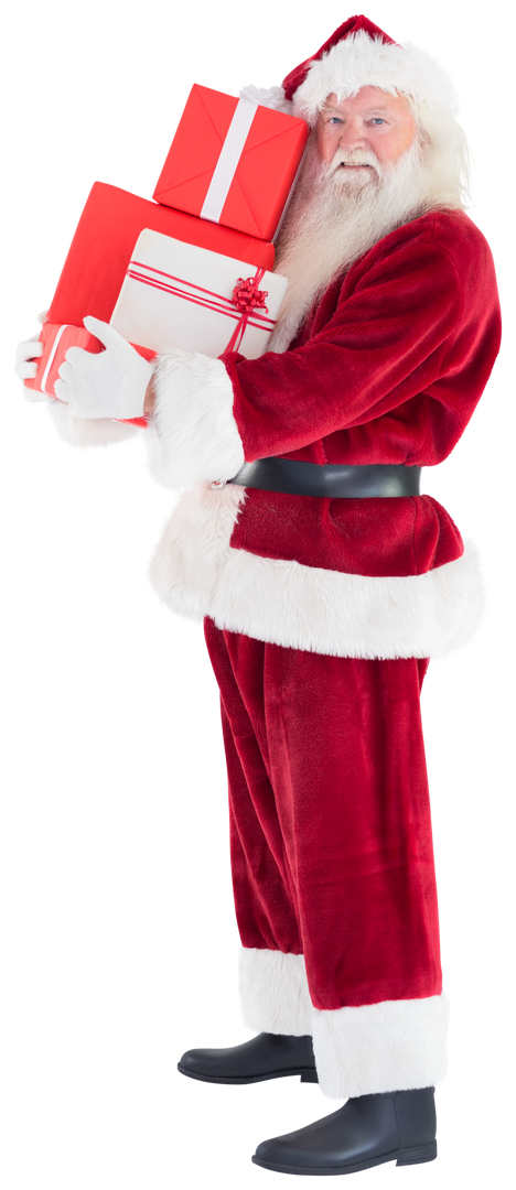 Transparent Santa Claus with Presents Preparing for Christmas - Download Free Stock Images Pikwizard.com