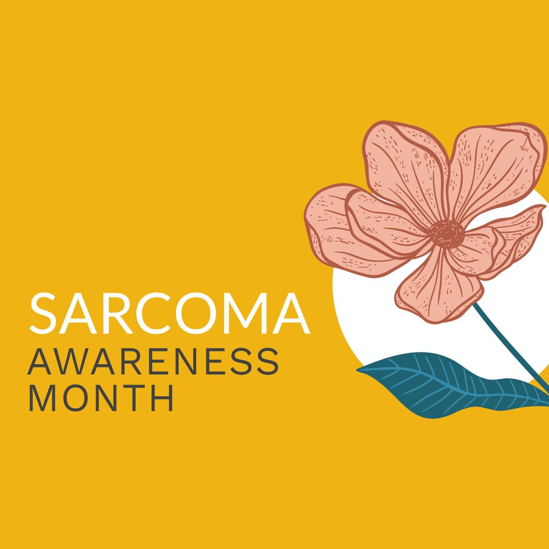 Sarcoma Awareness Month Flower Design on Yellow Background