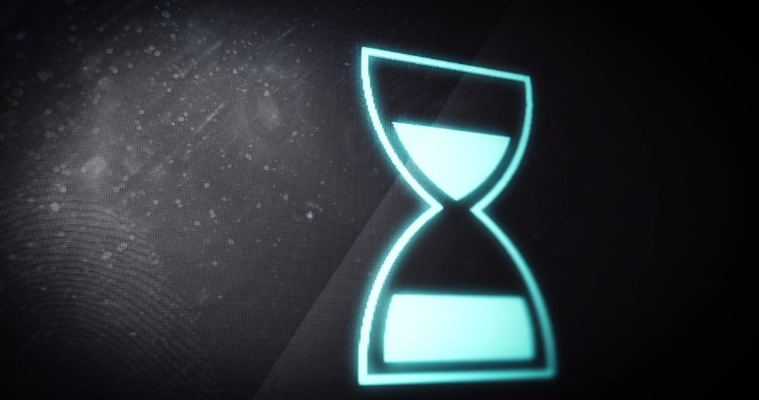 Glowing Digital Hourglass Loading Symbol