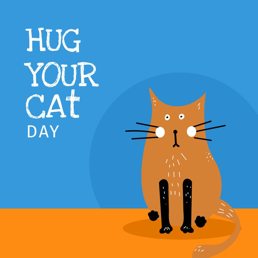 Illustration Celebrating Hug Your Cat Day with Cute Cat