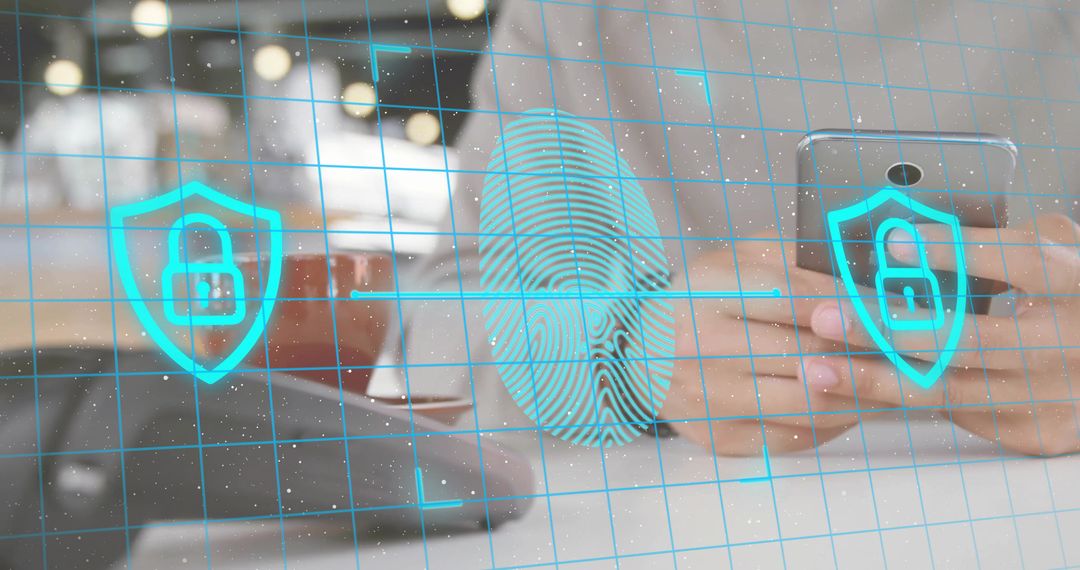 Digital Security Concept With Fingerprint and Smartphone