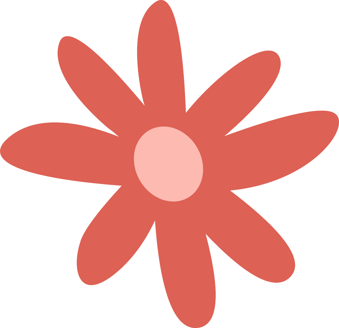 Minimalist Coral Flower Icon on Transparent Background